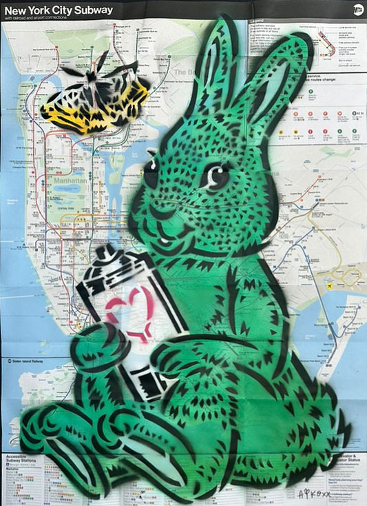 Bunny NYC Subway Map (Green)