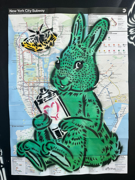 Bunny NYC Subway Map (Green)