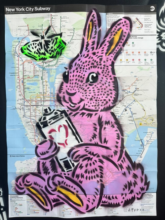 Bunny NYC Subway Map (Pink)