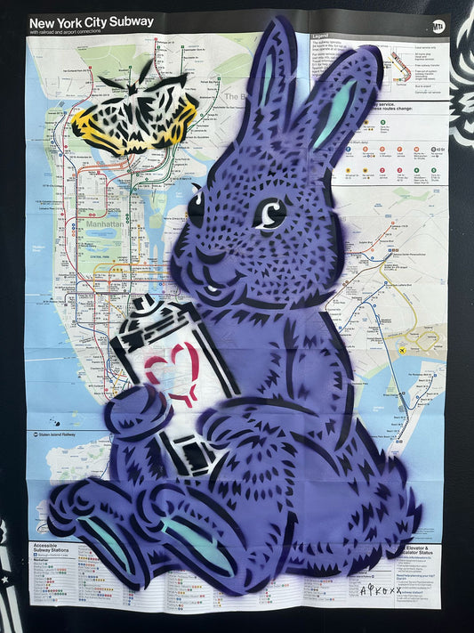 Bunny NYC Subway Map (Purple)