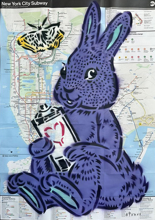 Bunny NYC Subway Map (Purple)