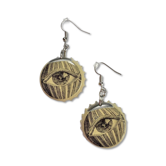 Bottle Cap Earrings - Various styles of Whites & Off Whites