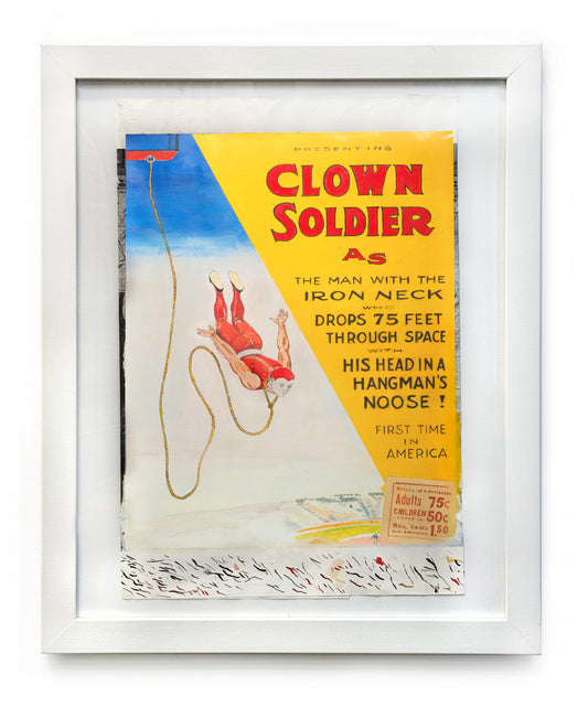 Clown Soldier - Man with the Iron Neck-  FRAMED