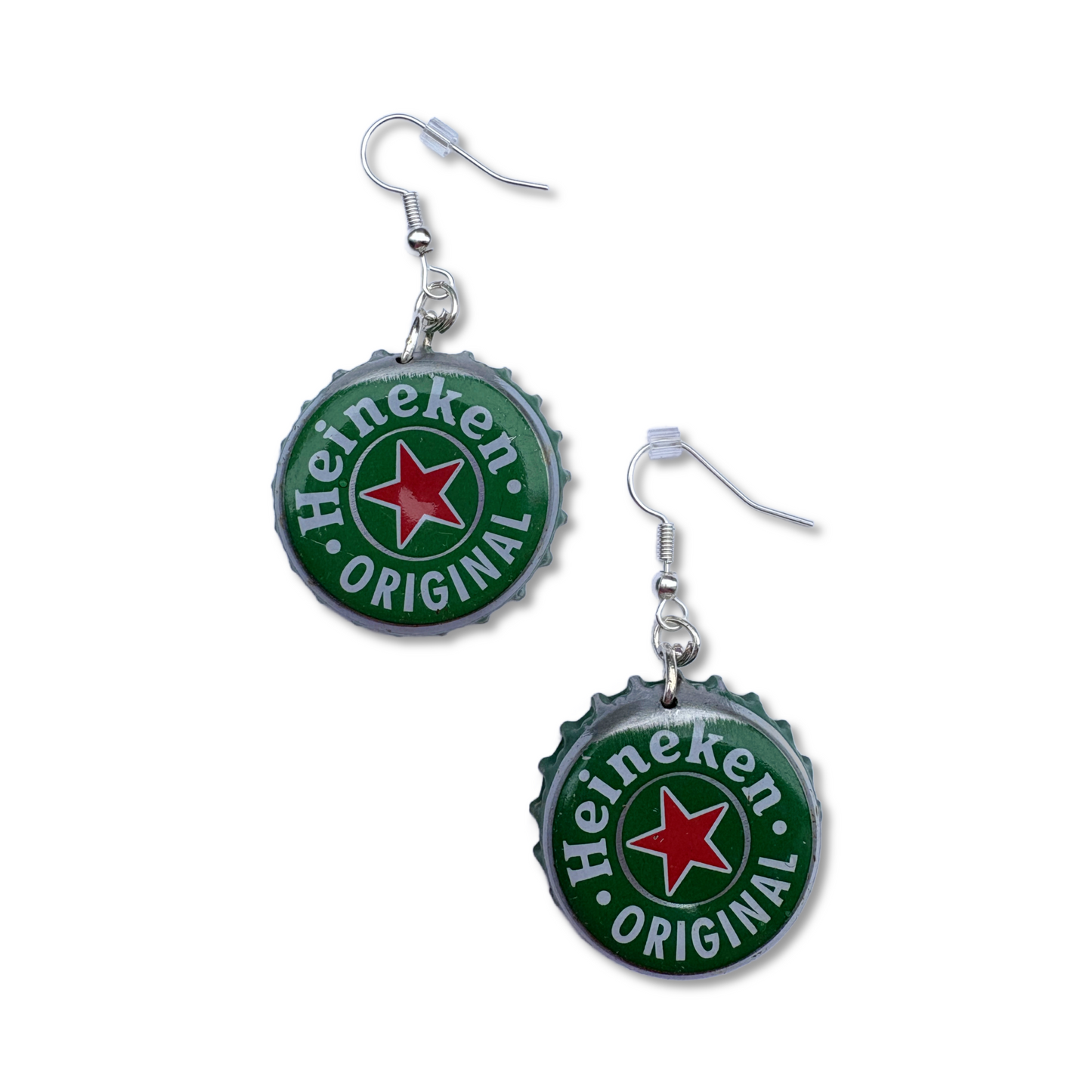 Bottle Cap Earrings - Various styles of Reds, Oranges & Greens