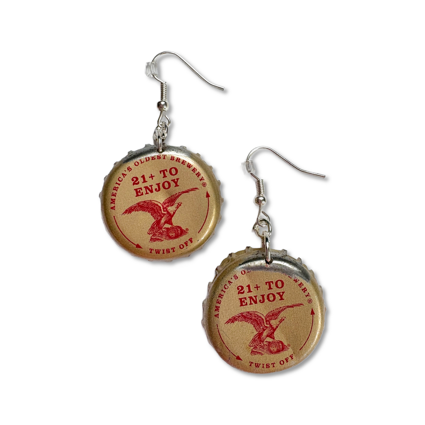 Bottle Cap Earrings - Various styles of Yellows & Golds